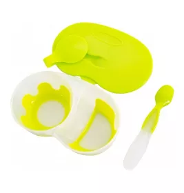 Тарілка Baby Team 6003 двосекційна з кришкою і ложкою