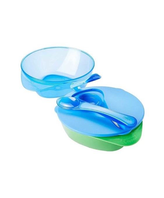 Тарілка Tommee Tippee 43025461/44671871 глибока з кришкою і ложечкою №2