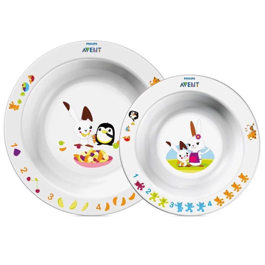 *Набір Avent 708/00 тарілок з малюнками 6+ міс 2шт