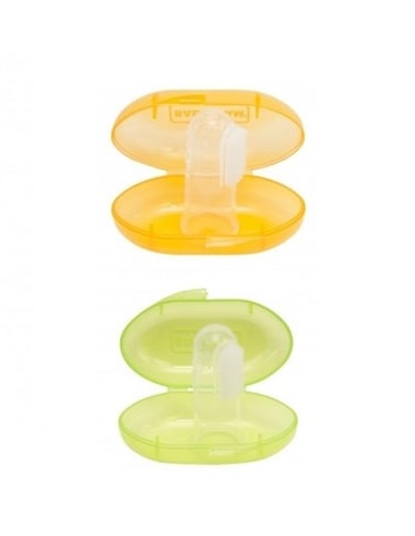 Зубна щітка-масажер Baby Team 7200 силіконова з контейнером