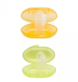 Зубна щітка-масажер Baby Team 7200 силіконова з контейнером