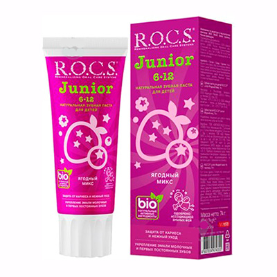 Зубна паста Рокс Junior Ягідний мікс 74г