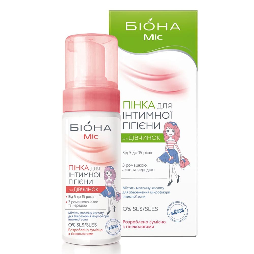 Пенка Биокон Биона Мисс для интимной гигиены для девочек 150 мл