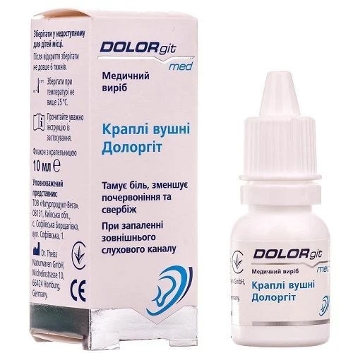 *Долоргіт крапли вушні 10мл