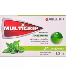 *Мультигрип льодяники з ментолом та евкаліптом №24 