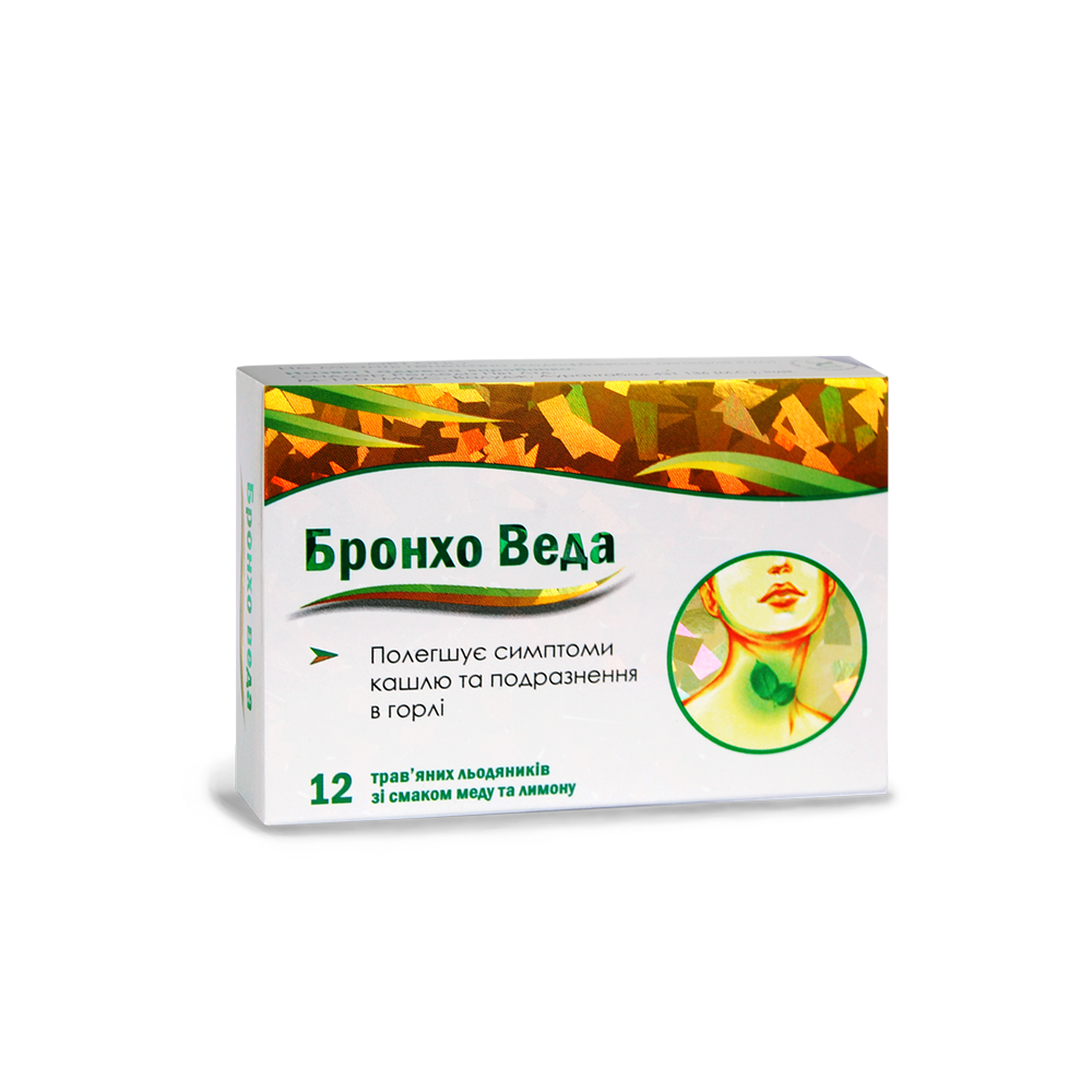 *Бронхо Веда льодяники мед-лимон №12