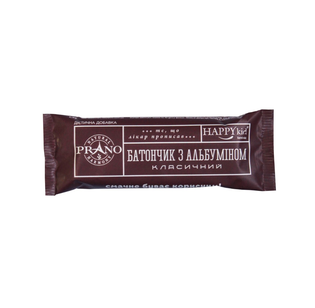 *Дієтична добавка Prano Батончик з альбуміном класичний 40 г