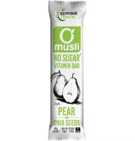 Батончик-мюслі Здоровий перекус груша-насіння чіа 25г