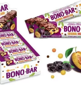 Батончик-мюслі BONO BAR VALE з чорносливом глазурований кондитерською глазур`ю 40г