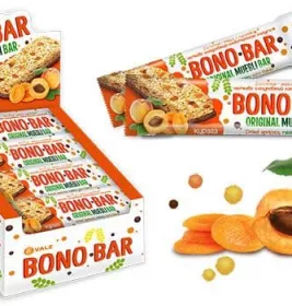 Батончик-мюслі BONO BAR VALE з курагою глазурований кондитерською глазур`ю 40г
