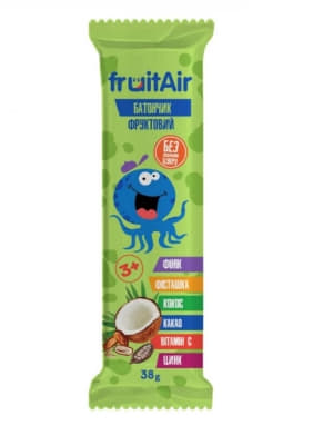 *Батончик FruitAir Финик с фисташками и кокосовою стружкой 38г *Батончик FruitAir Финик с фисташками и кокосовою стружкой 38г