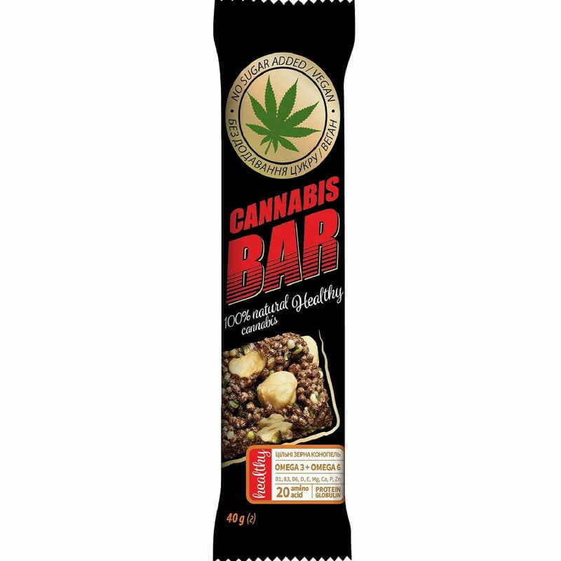 Батончик-мюсли Cannabis Bar с фундуком и семенами каннабиса 40 г Батончик-мюсли Cannabis Bar с фундуком и семенами каннабиса 40 г