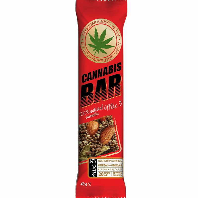 Батончик-мюсли Cannabis Bar с орехами и семенами каннабиса 40 г Батончик-мюсли Cannabis Bar с орехами и семенами каннабиса 40 г