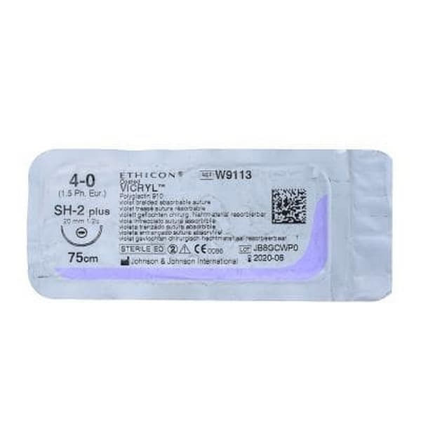 *Вікрил 4/0 W9113 голка кол. 15мм фіолет. 75см 