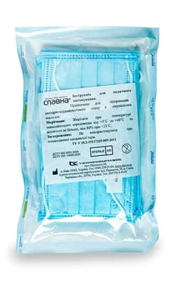 *Маска Славна мед. на резинці 3-шарова стерильна №10