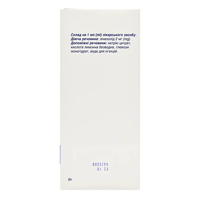 Линезолидин раствор для инфузий 2 мг/мл по 300 мл во флаконе 1 шт. - Артериум