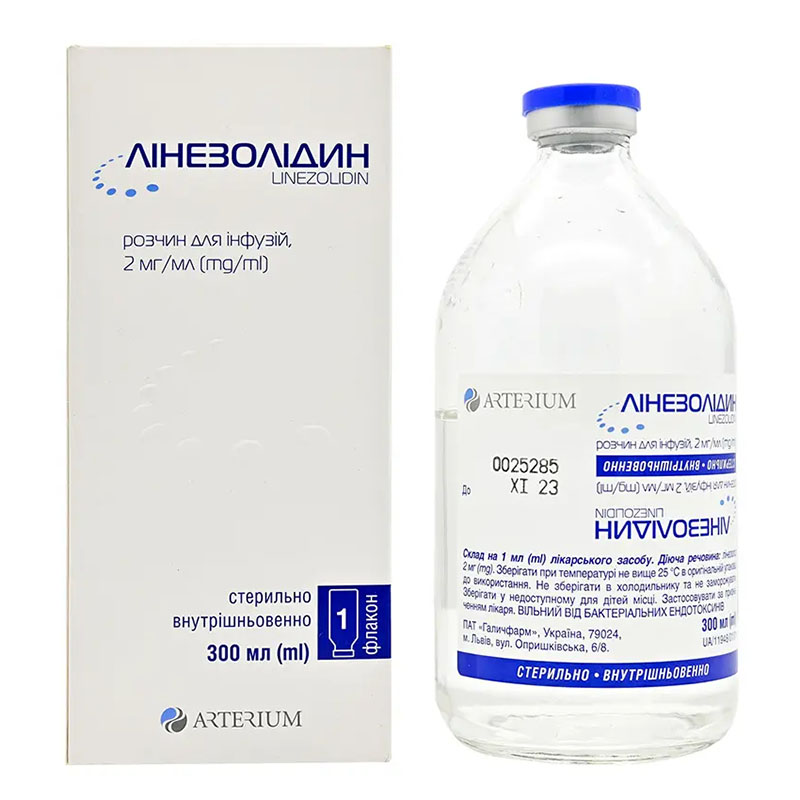Линезолидин раствор для инфузий 2 мг/мл по 300 мл во флаконе 1 шт. - Артериум