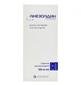 Лінезолідин розчин для інфузій 2 мг/мл по 300 мл у флаконі 1 шт. - Артеріум