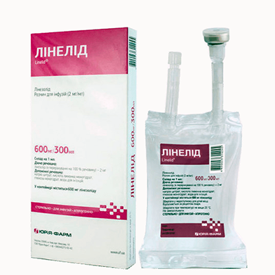 Лінелід розчин для інфузій 2 мг/мл по 300 мл у флаконі 1 шт. - Юрія-Фарм
