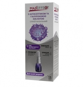 *Максефект MAXEFFECT з антисептиком та гіалур.к-тою спрей назал.15мл