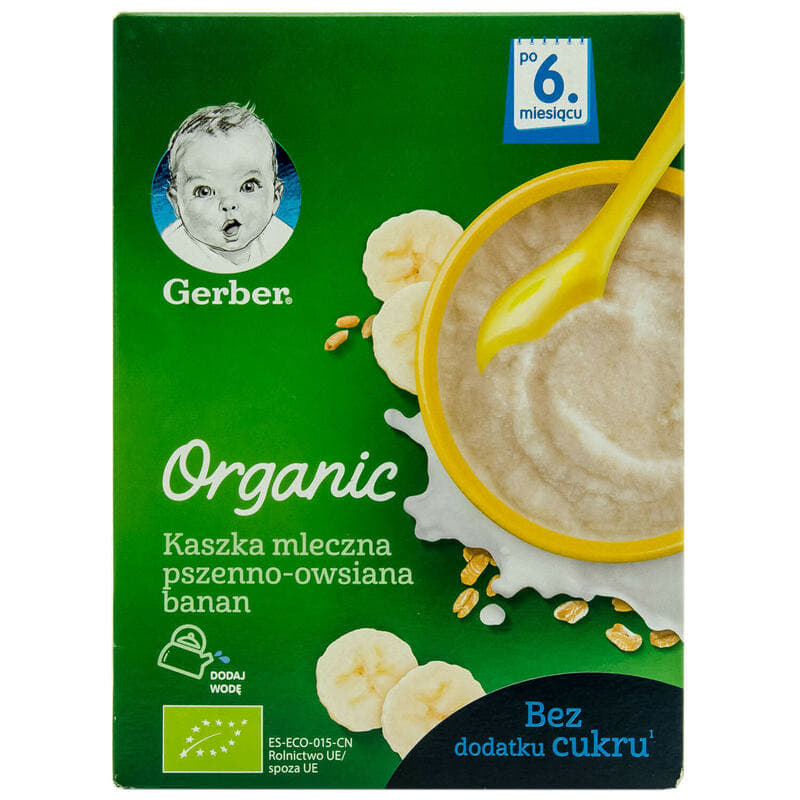 Каша молочна Gerber Organic пшенично-вівсяна з бананом 240г