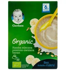 Каша молочна Gerber Organic пшенично-вівсяна з бананом 240г