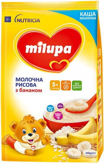 *Каша Milupa молочна рисова з бананом із 6 міс 230 г