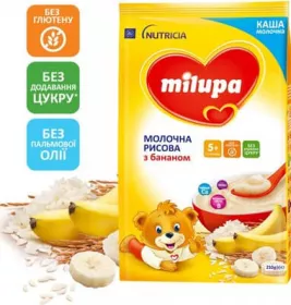 *Каша Milupa молочна рисова з бананом із 6 міс 230 г