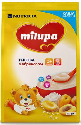 *Каша Milupa молочна рисова з абрикосом із 6 міс 230 г