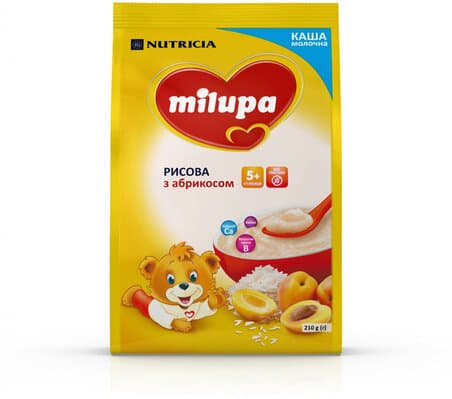 *Каша Milupa молочна рисова з абрикосом із 6 міс 230 г