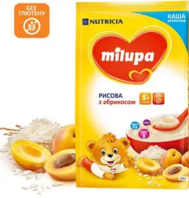 *Каша Milupa молочна рисова з абрикосом із 6 міс 230 г