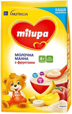 *Каша Milupa молочная манная с фруктами с 6 мес 230 г