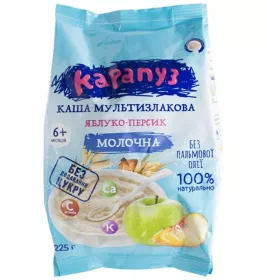 *Каша Карапуз Мультизлакова молочна з яблуком та персиком з 6-ти міс.225г
