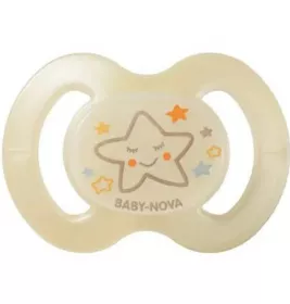 *Пустушка Baby-nova сил ортодонт Нічна р.2 бежевая 1шт