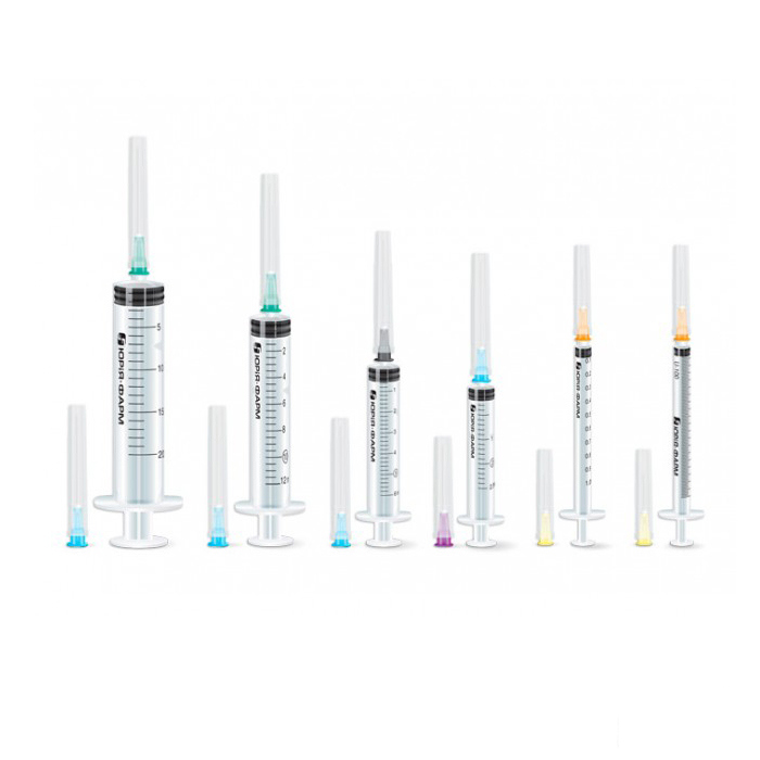 *Шприц Luer Lock 3-х комп. с 1-й иглой 21G (0,8х38мм) 10мл №1 Medicare