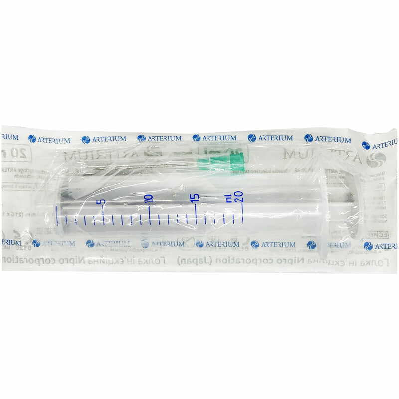 *Шприц 2-х комп. з 1-ю голкою 21G (0,8x38мм) 20мл №1 Arterium