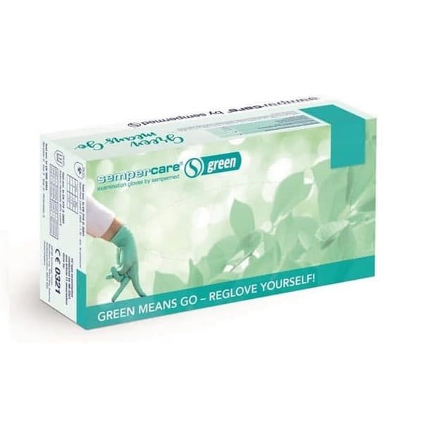 *Рукавички Sempercare мед.нітрил.нестерил.неприп.р.5-6 Green зелен.(100 пар)