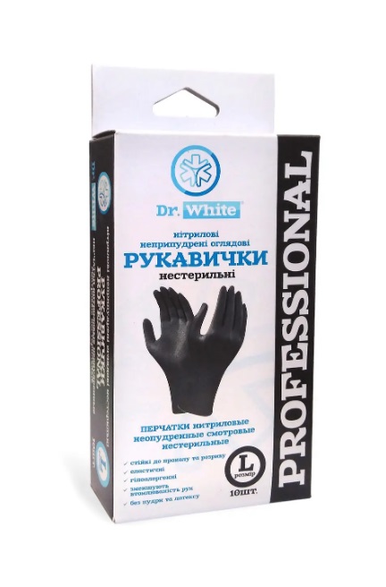 *Перчатки нитрил.неприп.см.н/стер. р.L Professional black 10шт./уп. *Перчатки нитрил.неприп.см.н/стер. р.L Professional black 10шт./уп.