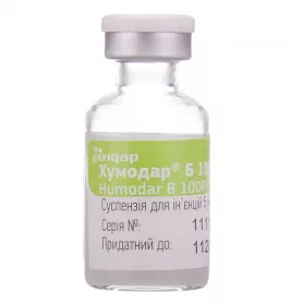 Хумодар Б100Р суспензія для ін`єкцій 100 МО/мл по 5 мл у флаконі 1 шт.