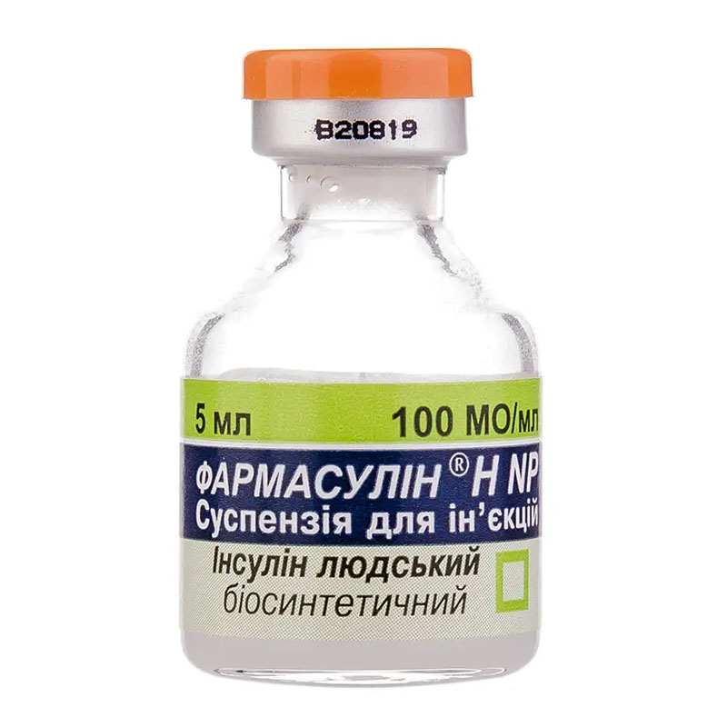 Фармасулин H NP суспензия для инъекций 100 МЕ/мл по 5 мл во флаконе 1 шт.
