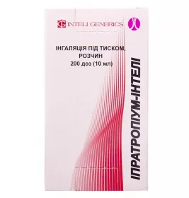 Іпратропіум-Інтелі інгаляція розчин 20 мкг/доза по 200 доз (10 мл) у балоні