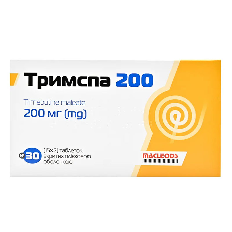 Тримспа 200 таблетки, в/плів. обол. по 200 мг №30 (15х2)