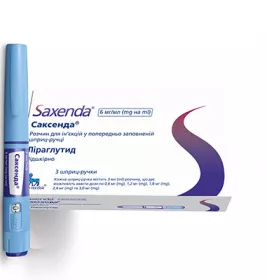 Саксенд розчин для ін'єкцій 6 мг/мл по 3 мл у шприц-ручках 3 шт.