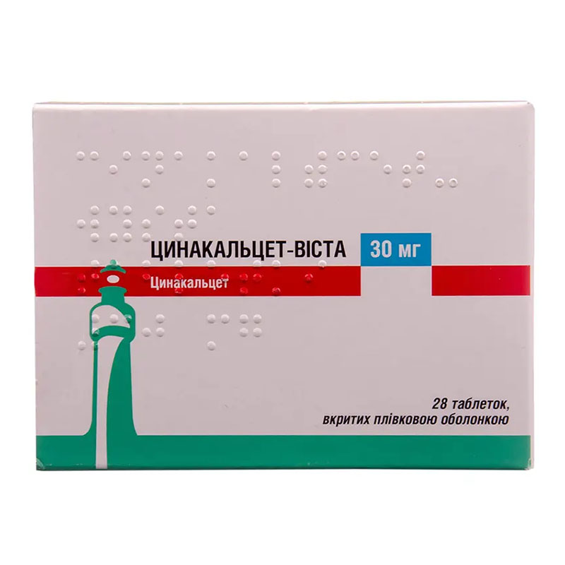 Цинакальцет-Віста таблетки по 30 мг 28 шт. (14х2)