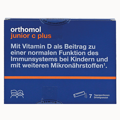 *Вітаміни Ортомол Junior C plus гран.7днів Малина-Лайм (сила імун.д/дітей)