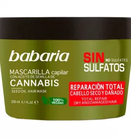 *Маска Babaria для волосся з олією насіння канабісу. Повне відновлення 200мл