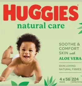 Серветки вологі Хаггіс Pure Quad 56*4