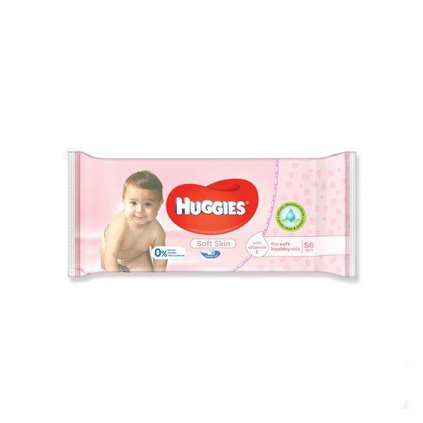 Серветки вологі Хаггіс Soft Skin №56