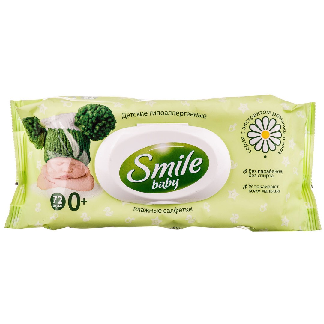 Салфетки Smille Baby Алоэ+ромашка №72 Салфетки Smille Baby Алоэ+ромашка №72