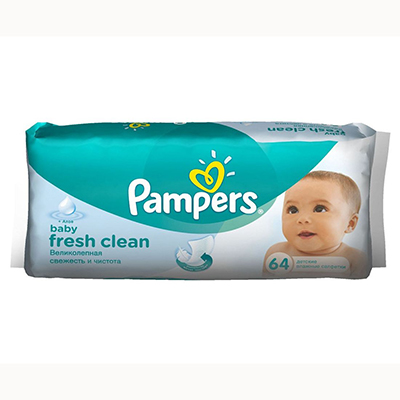 Серветки вологі Pampers Baby Fresh з алое №64